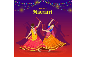 "Colorful Navratri celebration with healing stones and gemstone bracelets to enhance spiritual energy, chakra balance, and align with daily goddess worship."